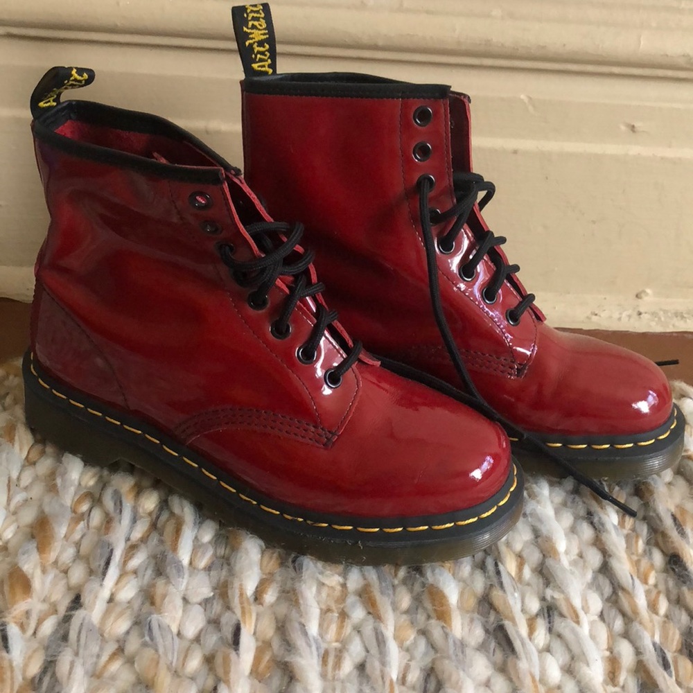 Dr. Martens 1460 Patent Red Boot *worn twice*